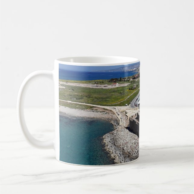 Paphos castle, harbor and lighthouse coffee mug (Left)
