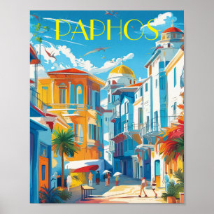 Paphos City, Cyprus touring souvenir Poster