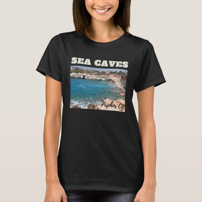 Paphos Peiga Sea Caves On The Coast of Cyprus T-Shirt (Front)