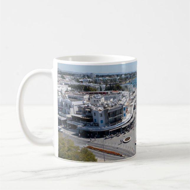 Paphos Sea Front Walk by drone Coffee Mug (Left)