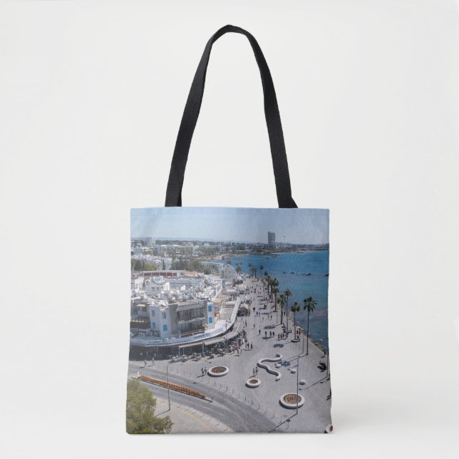 Paphos Seafront drone view Tote Bag (Front)