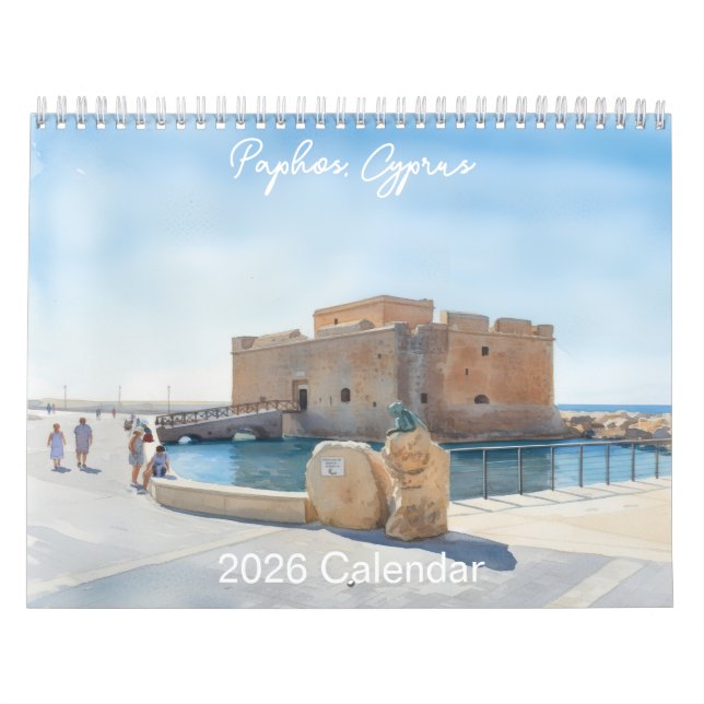 Paphos water colour style Calendar by PaphosLife (Cover)