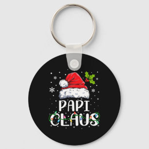 Papi Claus Xmas Santa Hat Matching Family Christma Key Ring