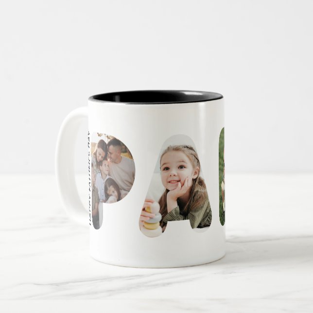 Papi Custom Photo Personalised Father's Day Two-Tone Coffee Mug (Front Left)