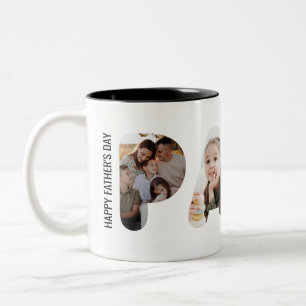 Papi Custom Photo Personalized Father's Day Two-Tone Coffee Mug