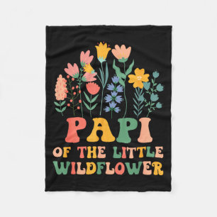 Papi of the little wildflower baby birthday party fleece blanket