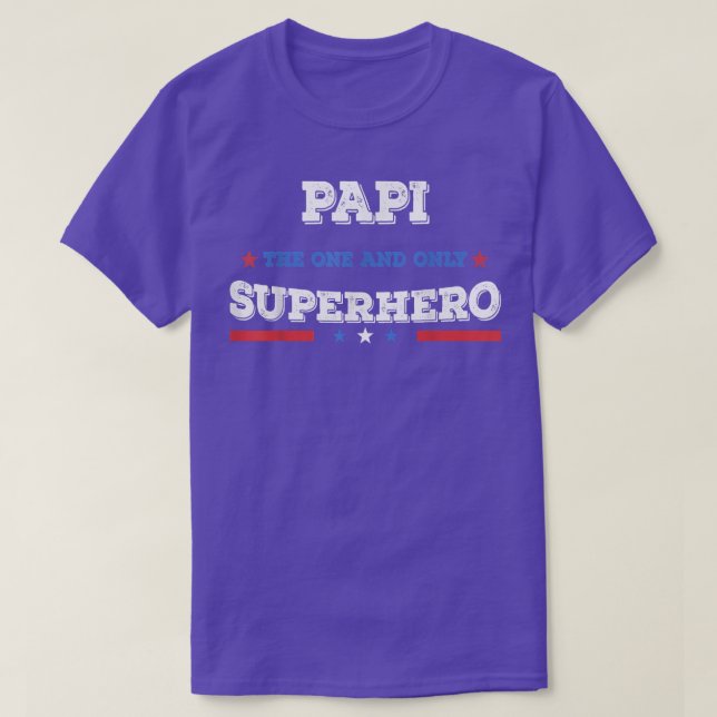 Papi Superdad superhero superdad father hero star  T-Shirt (Design Front)