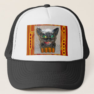 Papier Mache Halloween Cat Matching Items Trucker Hat