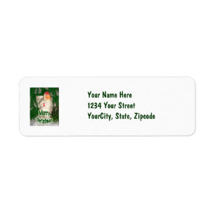Papier Mache White Santa Address Label Holiday Return Address Label