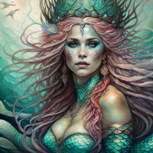 Papier Mousseline Mermaid Red Hair Queen v3 Tissue Paper