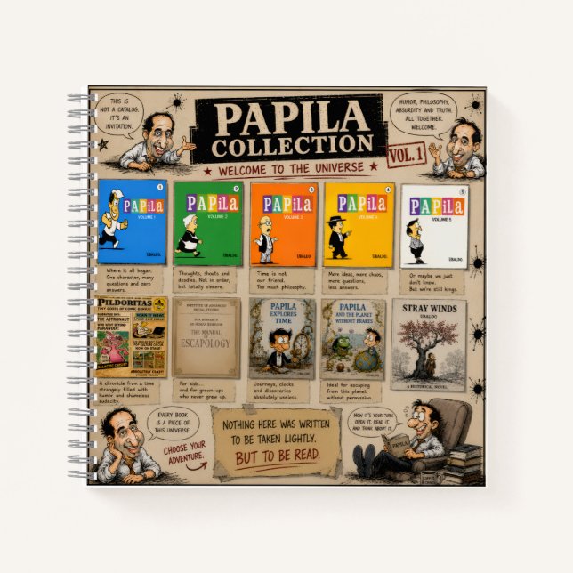 Papila Collection Spiral Notebook – 8.5" × 8.5" (Front)