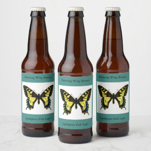 Papilio machaon - Old World Swallowtail Butterfly Beer Bottle Label