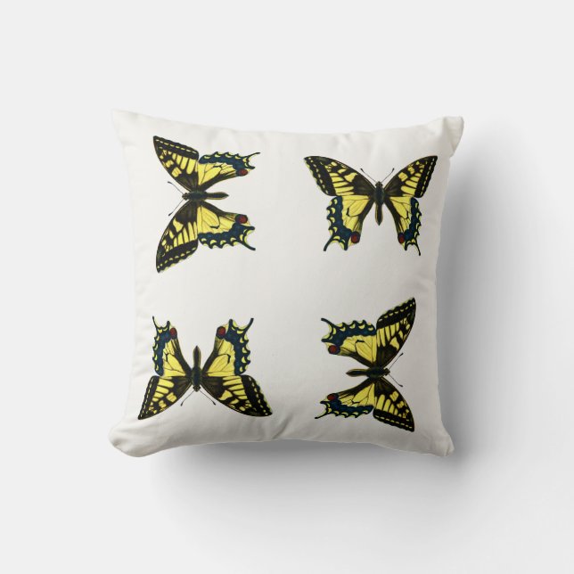 Papilio machaon - Old World Swallowtail Butterfly Cushion (Front)