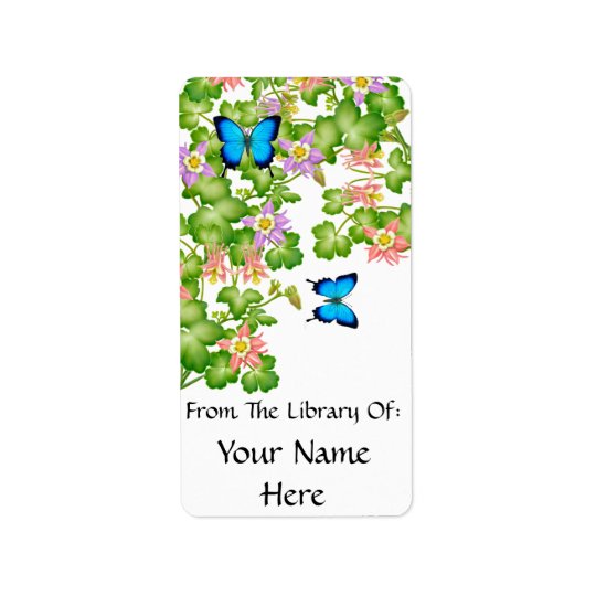 Papilio Ulysses Butterfly Bookplate Address Label