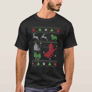 Papillion Funny Christmas Snow Paw Dog Dad Mum T-Shirt