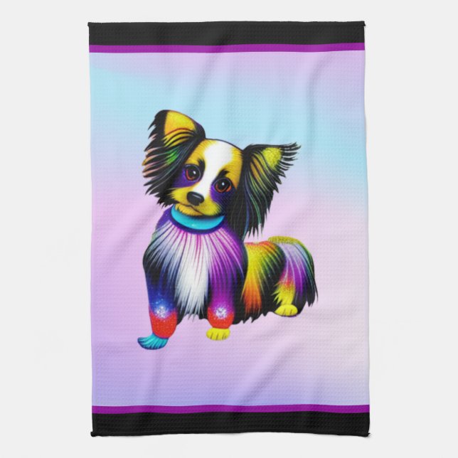 Papillion Pop Art Pastel   Tea Towel (Vertical)
