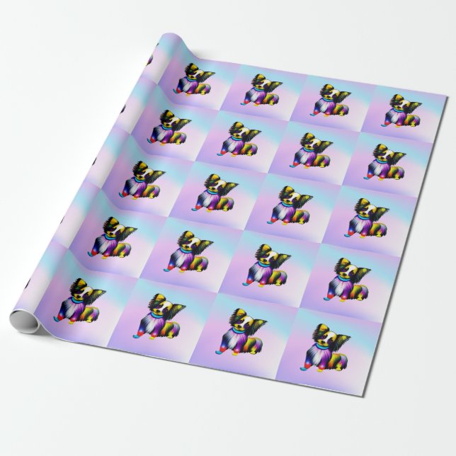 Papillion Pop Art Pastel     Wrapping Paper (Unrolled)