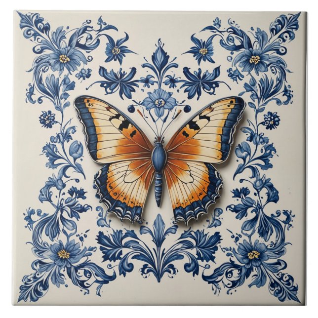 Papillon 2 ceramic tile (Front)