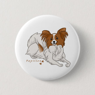 papillon 6 cm round badge