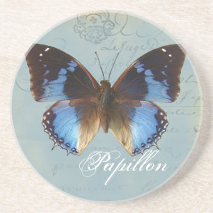 Papillon bleu coaster