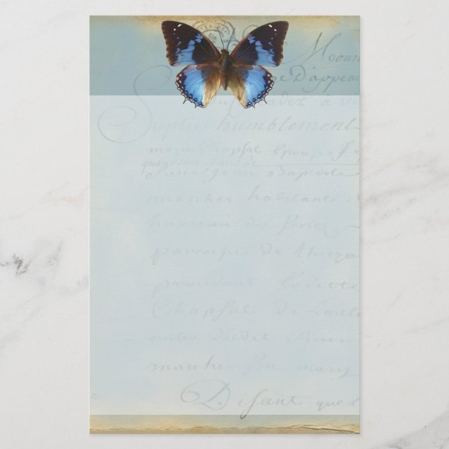 Papillon bleu stationery (Front)