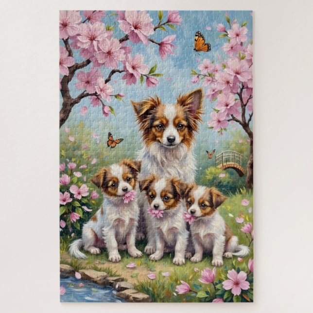 Papillon Blossom Garden Art Jigsaw Puzzle (Vertical)