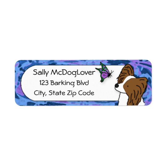 Papillon Butterfly Dog Return Address Label