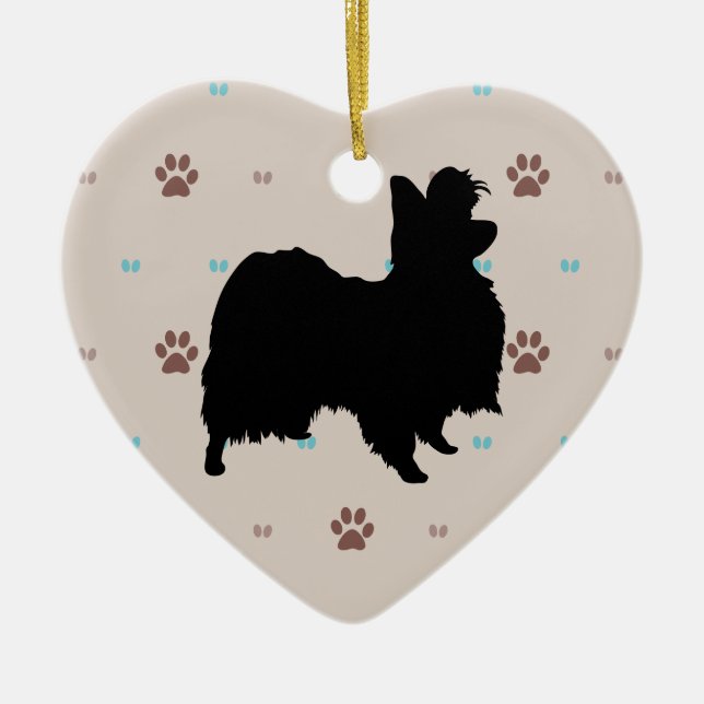 Papillon Ceramic Ornament (Front)