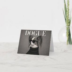 Papillon Chic Dog Art Thank You Card
