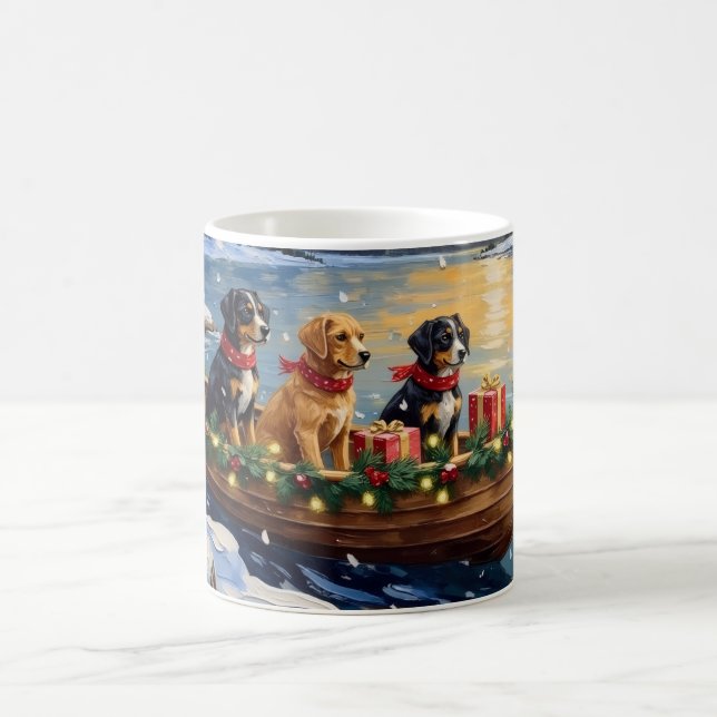 Papillon Christmas Boat Holiday Coffee Mug (Center)