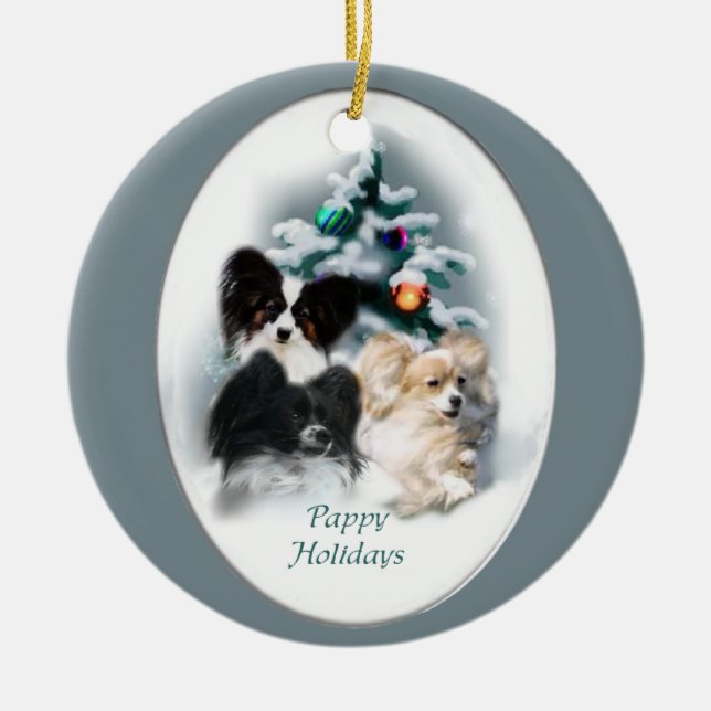 Papillon Christmas Ornament Gifts (Front)