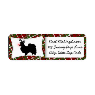 Papillon Christmas Return Address Label