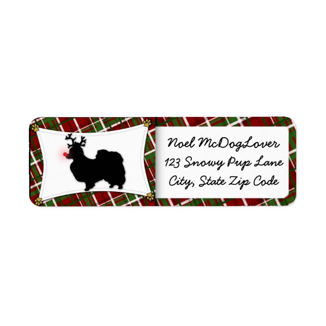 Papillon Christmas Return Address Label (Front)