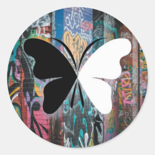 papillon classic round sticker