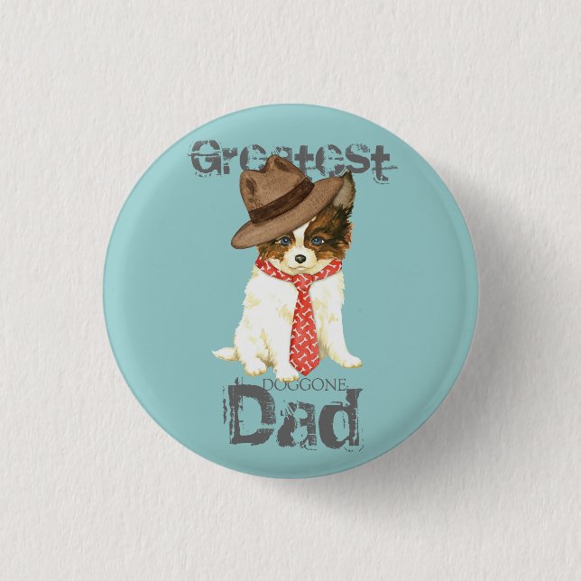 Papillon Dad 3 Cm Round Badge (Front)