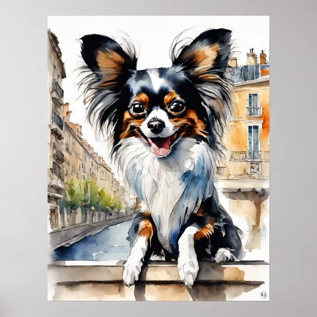 Papillon - Dog Art Print (Front)