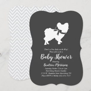 Papillon Dog Baby Shower Gender Neutral Invitation