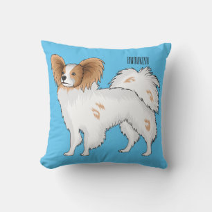 Papillon dog cartoon illustration cushion