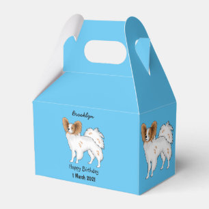 Papillon dog cartoon illustration favour box