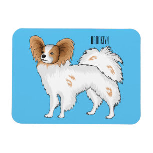Papillon dog cartoon illustration magnet