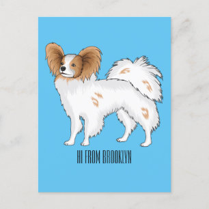 Papillon dog cartoon illustration postcard