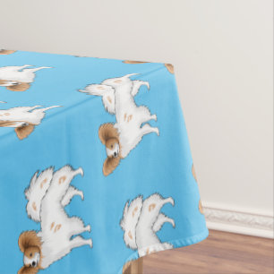 Papillon dog cartoon illustration tablecloth