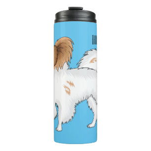 Papillon dog cartoon illustration thermal tumbler