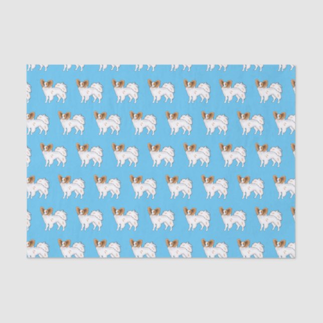 Papillon dog cartoon illustration tissue paper (Front)