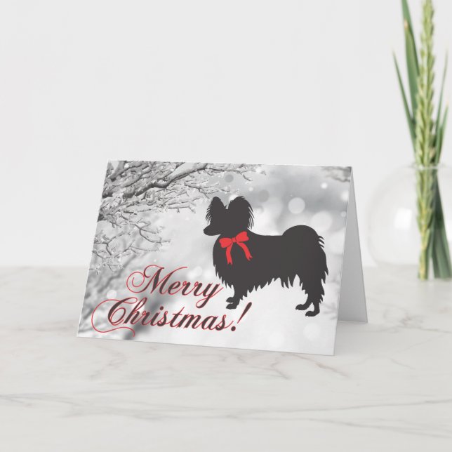 Papillon Dog Christmas Card (Front)