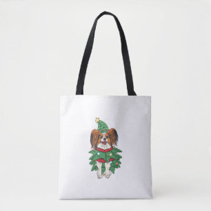 Papillon Dog Christmas Shirt Xmas Puppy Pet Papill Tote Bag