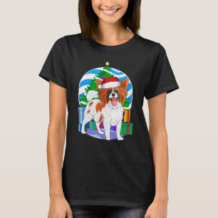 Papillon Dog Cute Santa Christmas Tree Decor T-Shirt