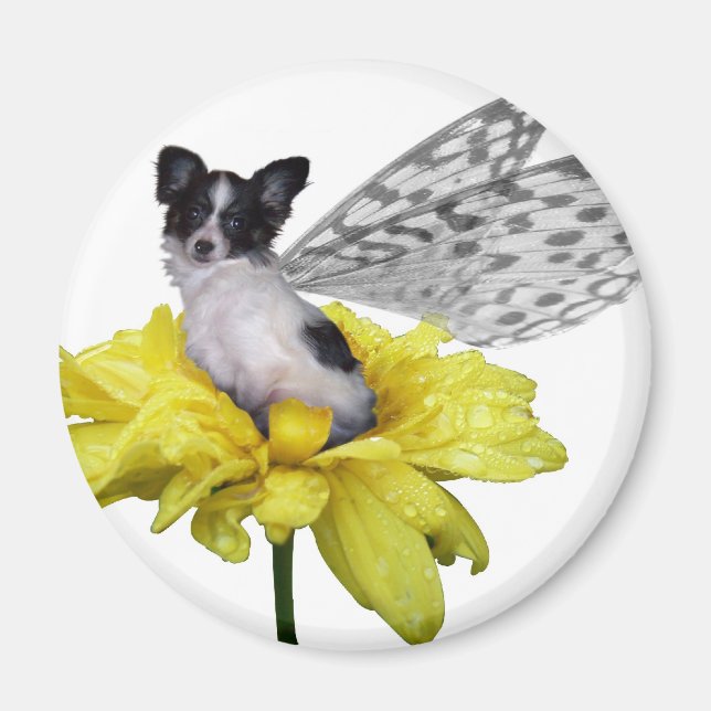 Papillon Dog Fairy Magnet (Front)