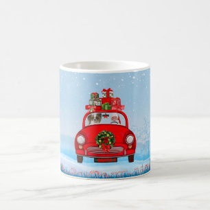 Papillon Dog In Car With Santa Claus Coffee Mug