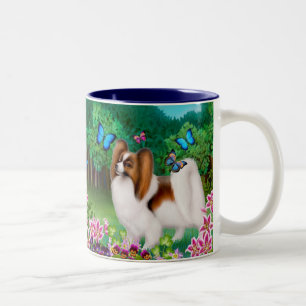 Papillon Dog in Garden Mug